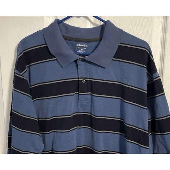 St. John’s Bay Long Sleeve Polo Shirt Size 2XLT Blue - Picture 2 of 4